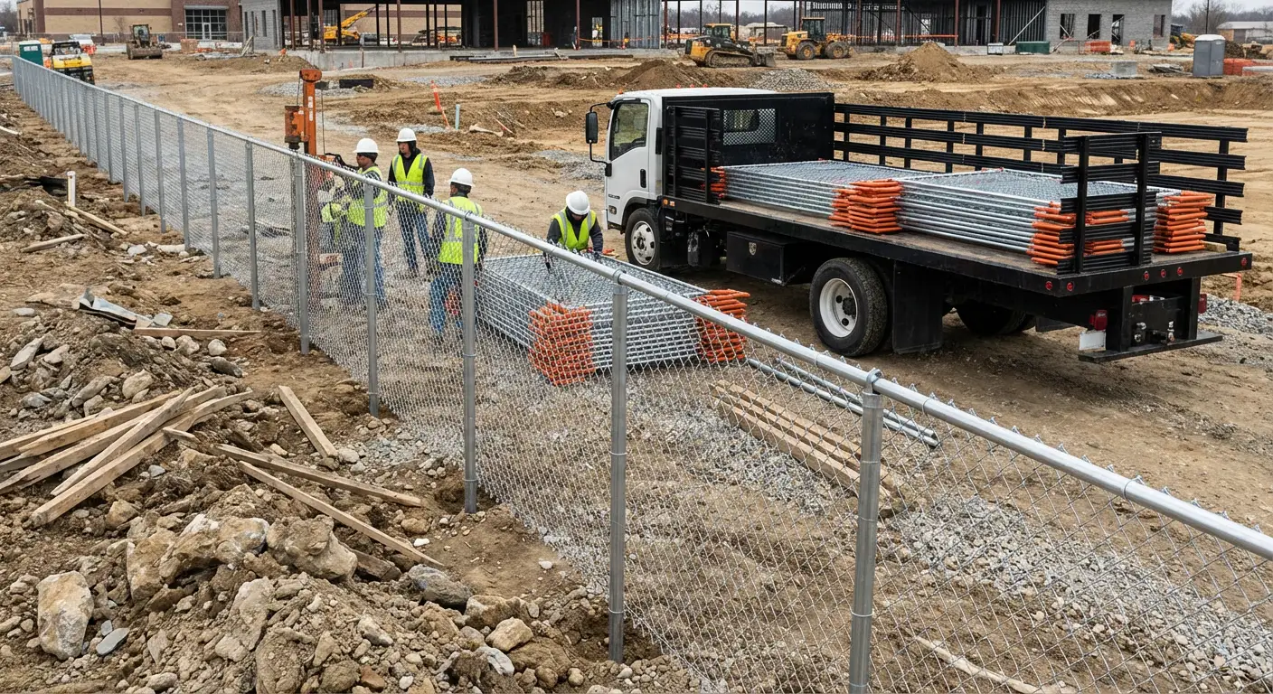 Post-Driven Construction Fence in Vineland, NJ