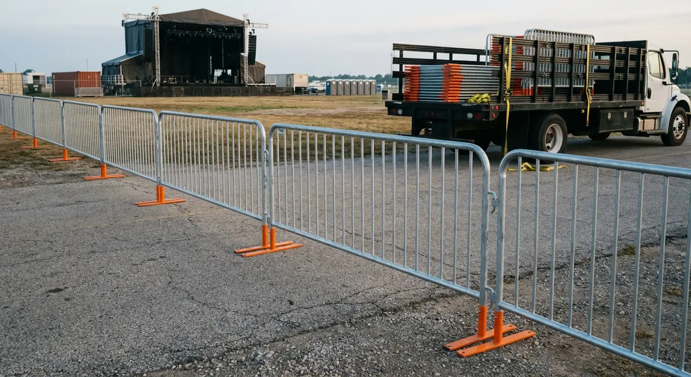 Crowd control barricade setup in Vineland, NJ