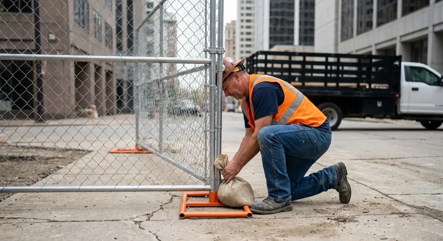 Temporary fence installation in Downtown Vineland area