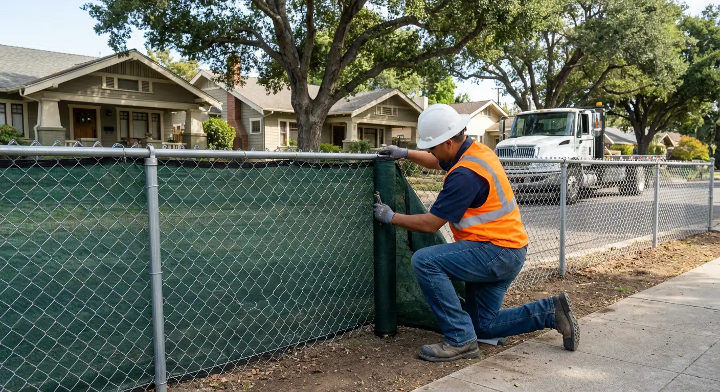 Temporary fence installation in Vineland