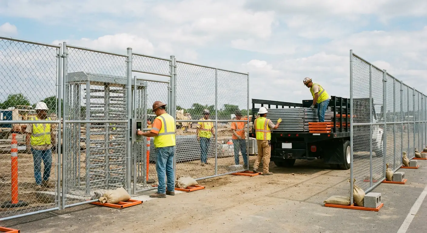 Secure construction site with temporary fencing in Vineland, NJ