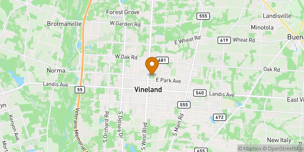 Landis Park neighborhood map in Vineland, NJ