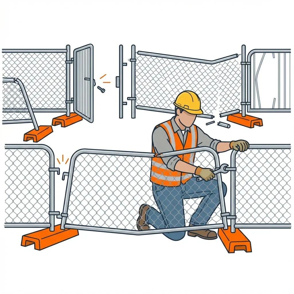 Diagram showing crowd control failure points and safety zones in Vineland, NJ
